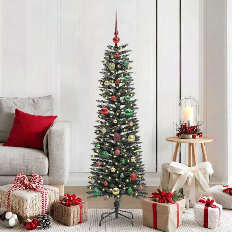 vidaXL Kunstigt Juletræ Grøn 150 cm med LED-lys