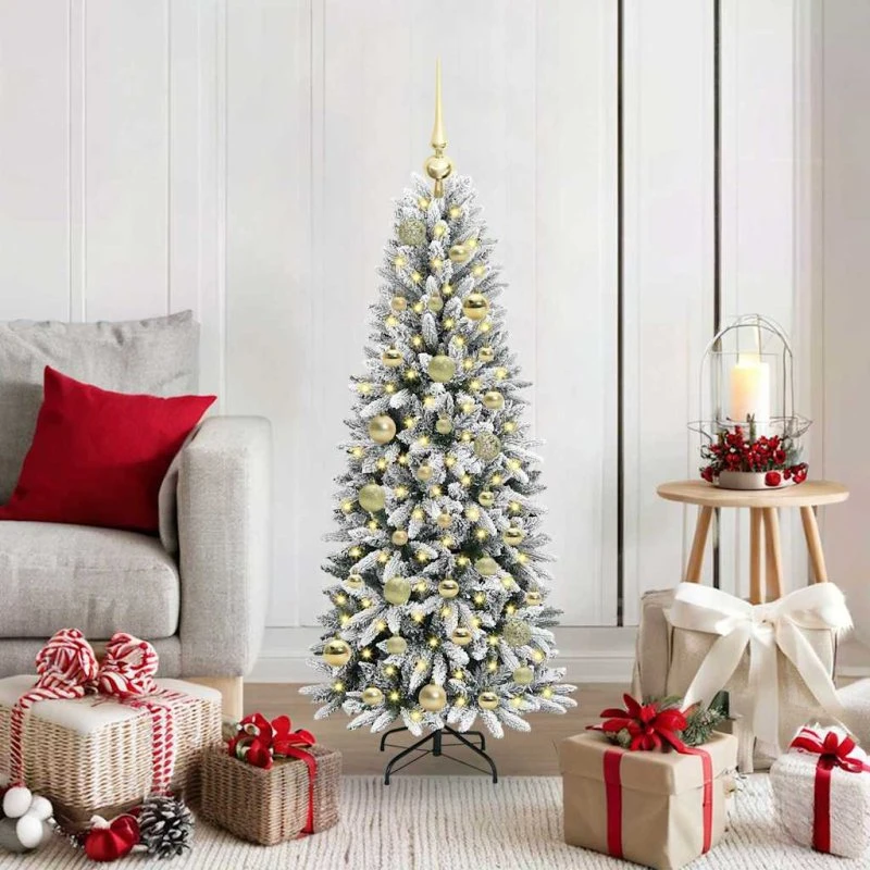 vidaXL Kunstigt juletræ Hvid 120 cm med 150 LED'er