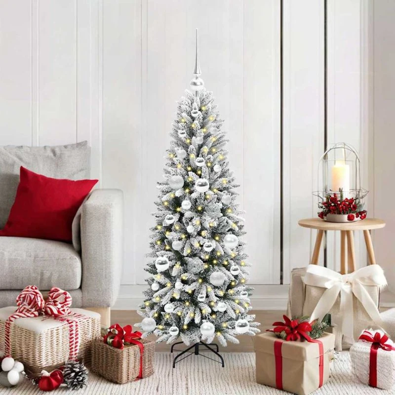 vidaXL Kunstigt Juletræ Hvid 120 cm med 150 LED'er