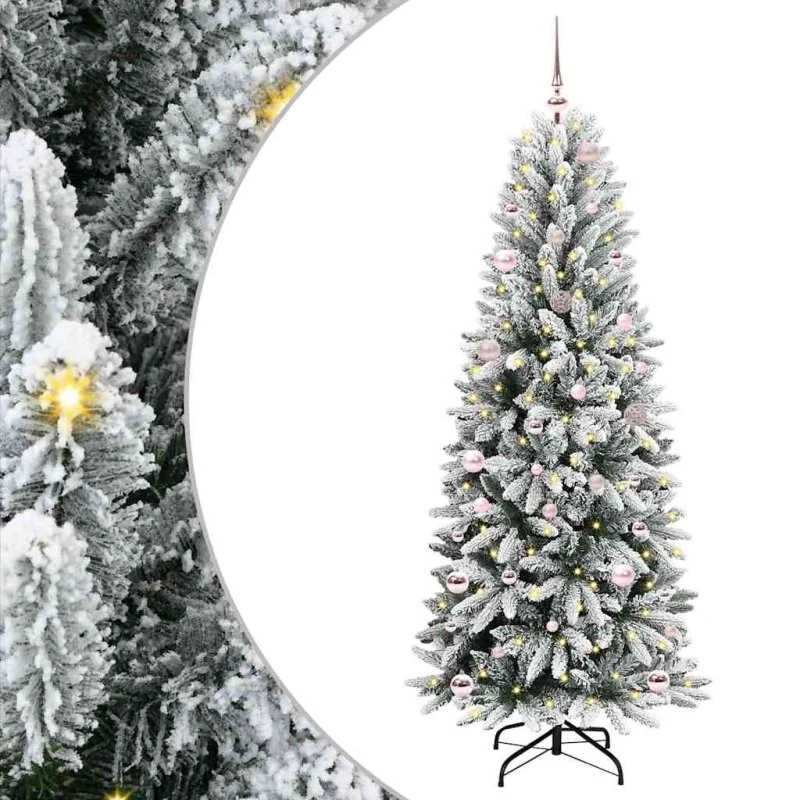 vidaXL Kunstigt juletræ Hvid 150 cm med 150 LED'er