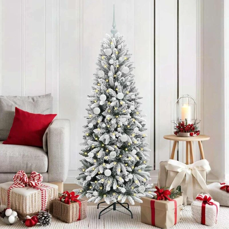 vidaXL Kunstigt Juletræ Hvid 150 cm med 150 LED'er