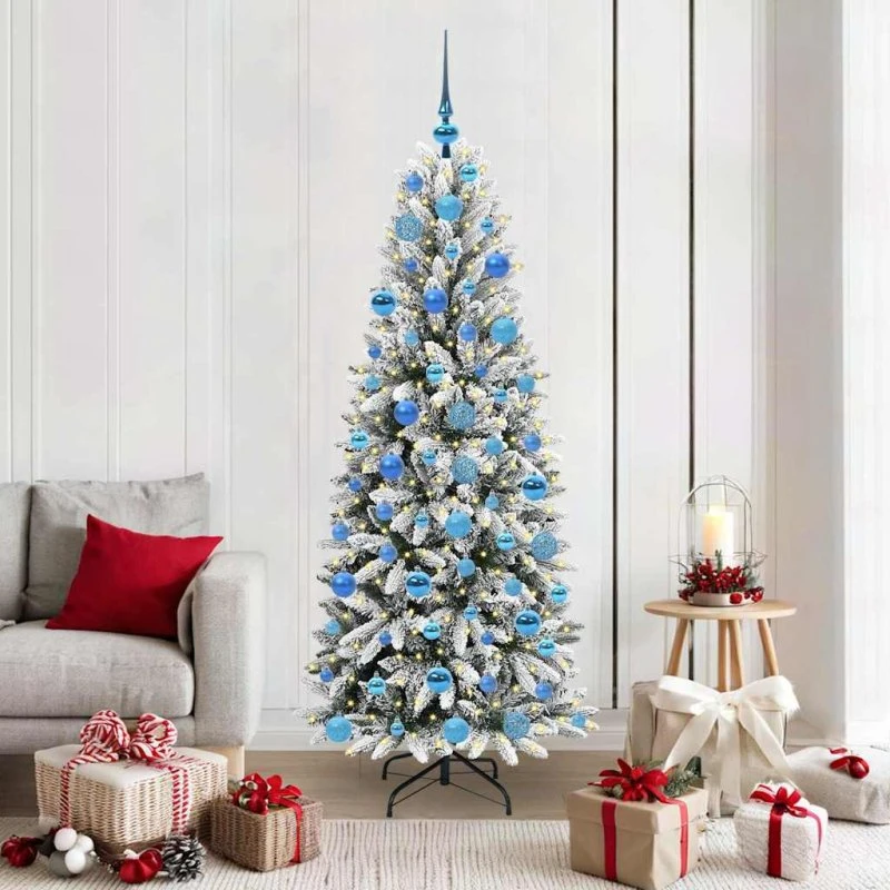 vidaXL Kunstigt Juletræ Hvid 180 cm med 300 LED'er
