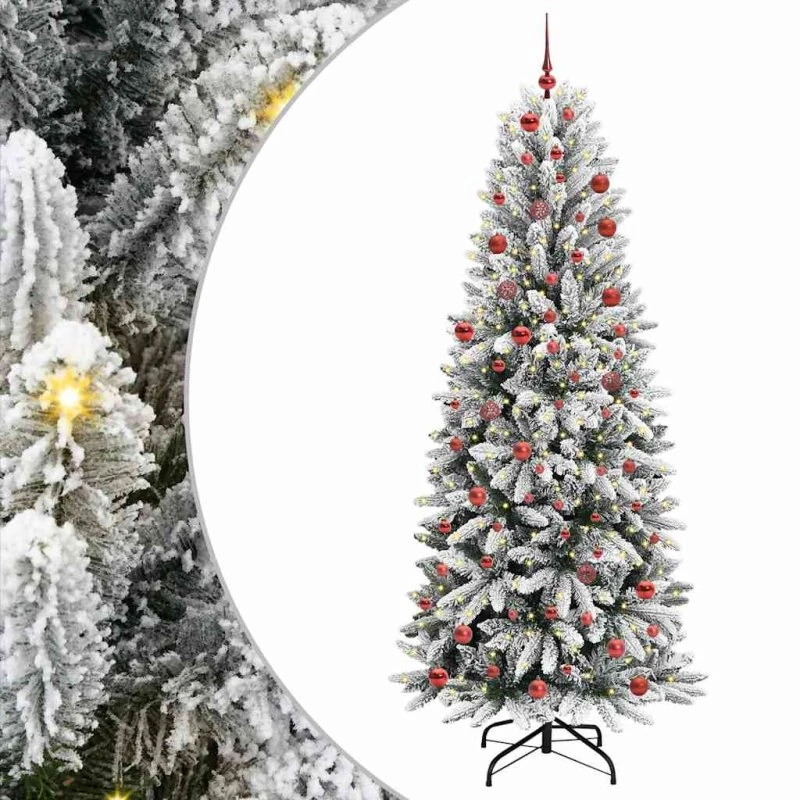 vidaXL Kunstigt Juletræ Hvid 210 cm med 300 LED'er