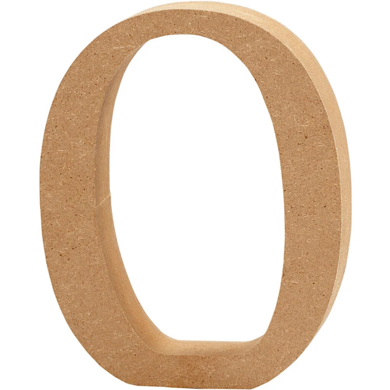 Uden mærke Tal '0' i MDF, 13 cm højde, 2 cm tykkelse