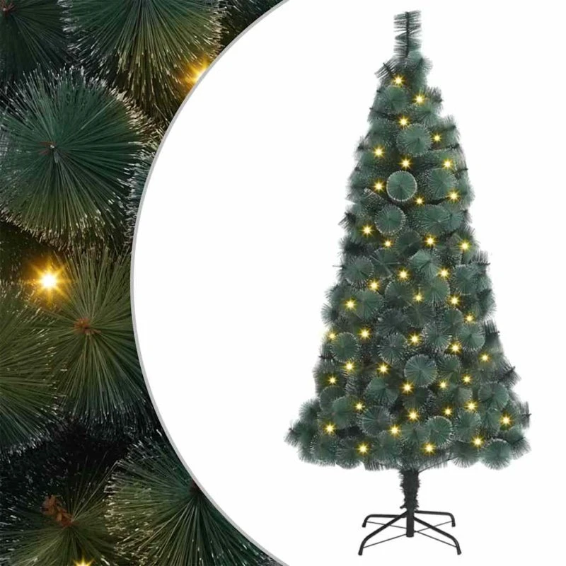vidaXL Kunstigt forudbelyst juletræ 180 cm Grøn med 300 LED'er