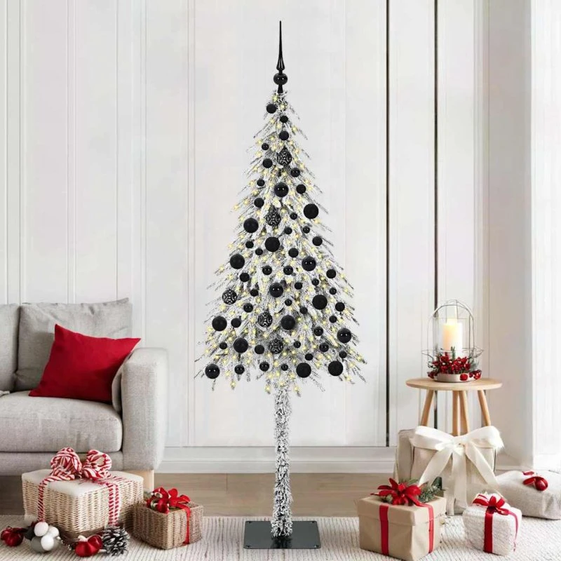 vidaXL Juletræ 180 cm Hvid 300 LED med Stativ PE & Stål