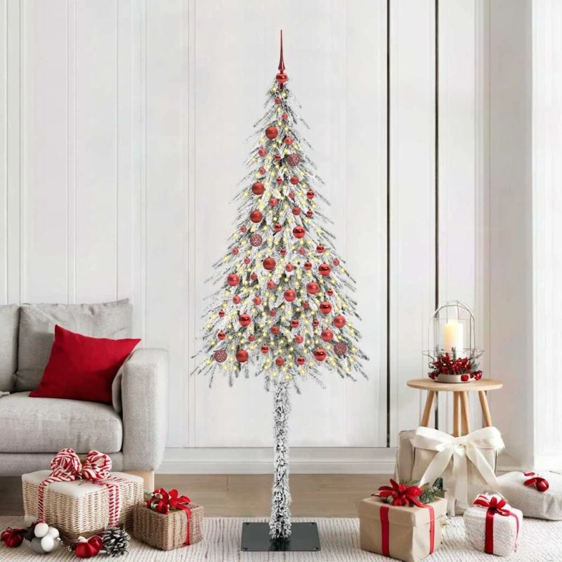vidaXL Juletræ 210 cm hvid med 300 LED'er og stativ