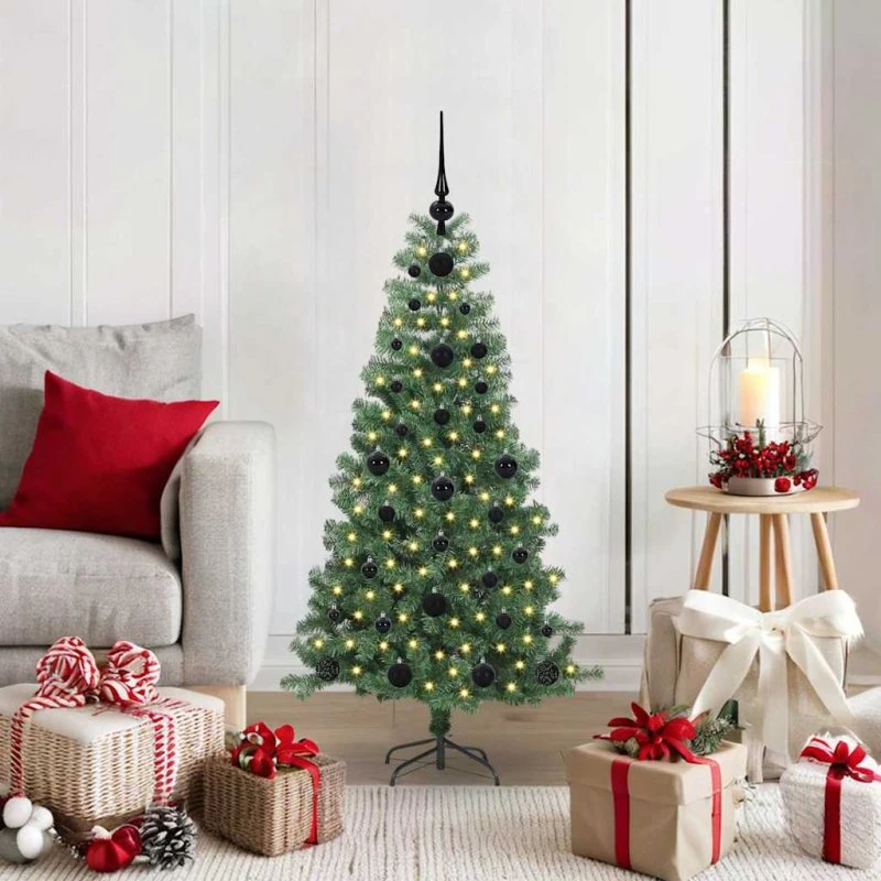 vidaXL Juletræ 120 cm Grønt PVC med 150 LED'er og Stativ