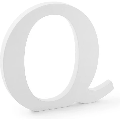 Træbogstav Q hvid 20,5 cm