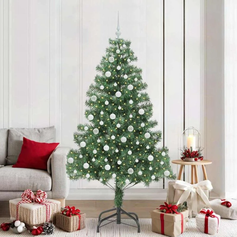 vidaXL Juletræ 210 cm Grønt PVC med 300 LED'er