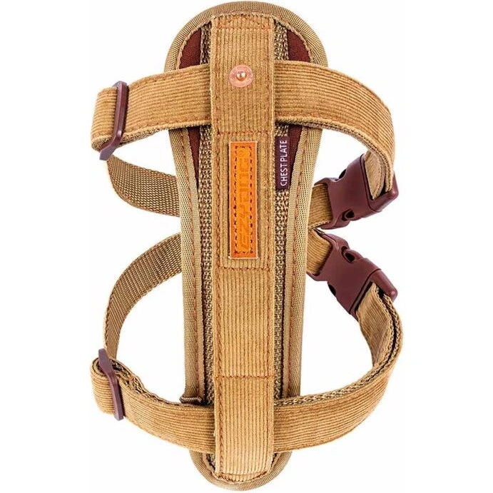 EzyDog Chest Plate Sele, Fløjlsblød Corduroy - Sort M