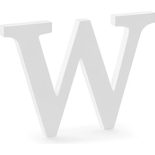 Træbogstav W hvid 19,5 cm