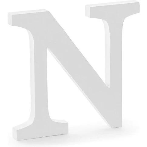Træbogstav N Hvid 20 cm