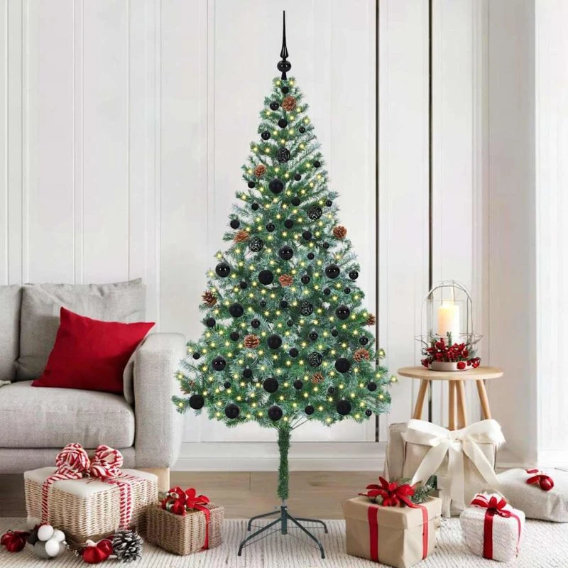 vidaXL Kunstigt juletræ 180 cm med 300 LED'er Grøn