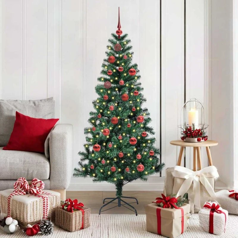 vidaXL Kunstig Forbelyst Juletræ 150 cm Grønt PVC & Metal