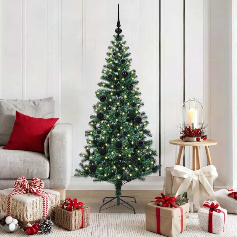 vidaXL Kunstig Forbelyst Juletræ 150 cm Grønt PVC & Metal