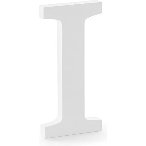 Træbogstav I 20 cm - Hvid