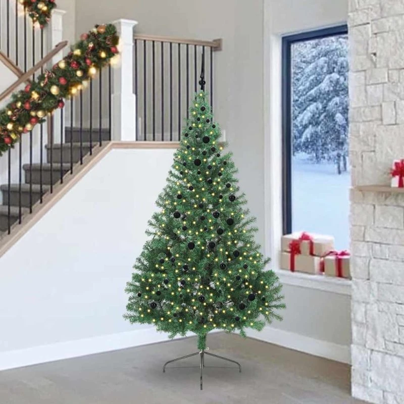 vidaXL Kunstig Juletræ 240 cm Grønt med 300 LED'er