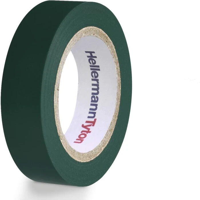 Hela Vinyltape PVC isolerbånd 15 mm x 10 m, grøn (10 stk)
