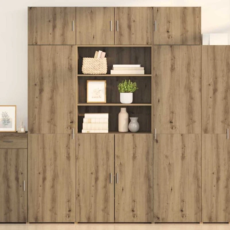 vidaXL Highboard Artisan Egetræ 80 x 42,5 x 185 cm