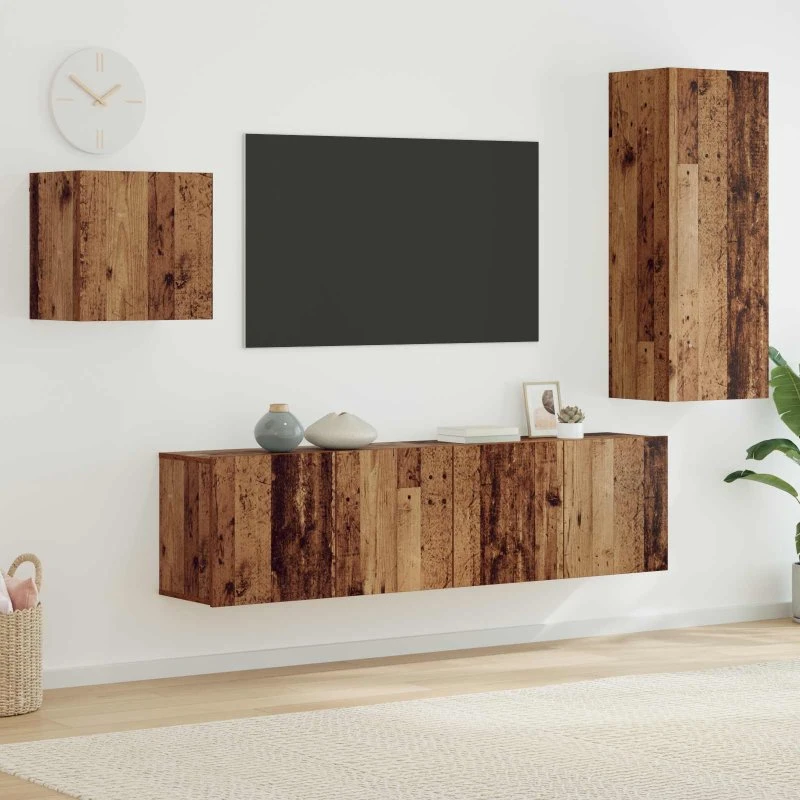 vidaXL Vægmonteret TV-skab 40,5x30x102 cm Gammelt Træ