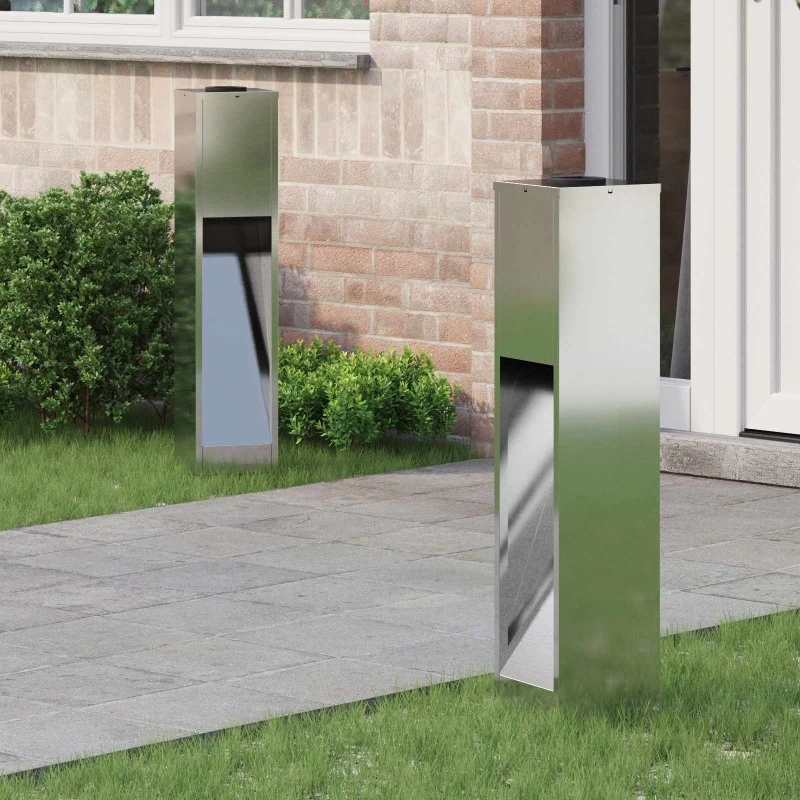 vidaXL Solar LED Sti Lys 2 stk Sølv Galvaniseret