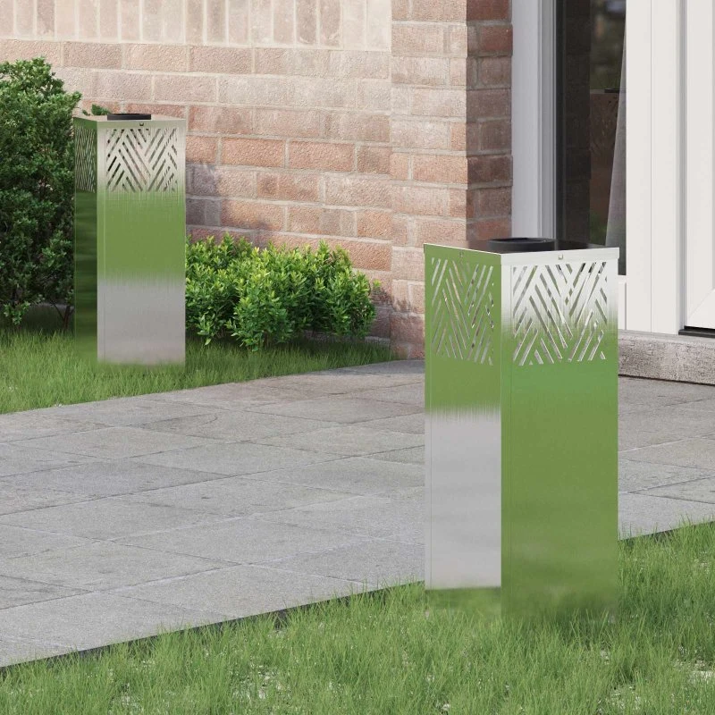 vidaXL Solar LED sti lys 2 stk, Sølv, Rustfrit stål