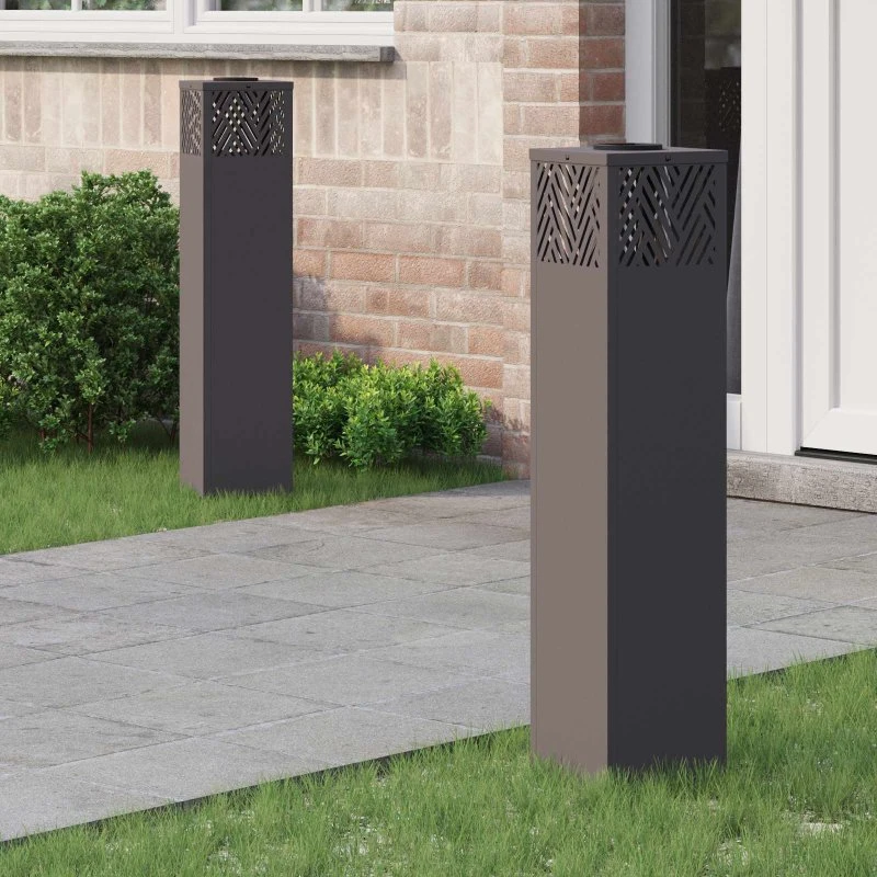 vidaXL Solar LED sti lys 2 stk, Sort, Koldvalset Stål