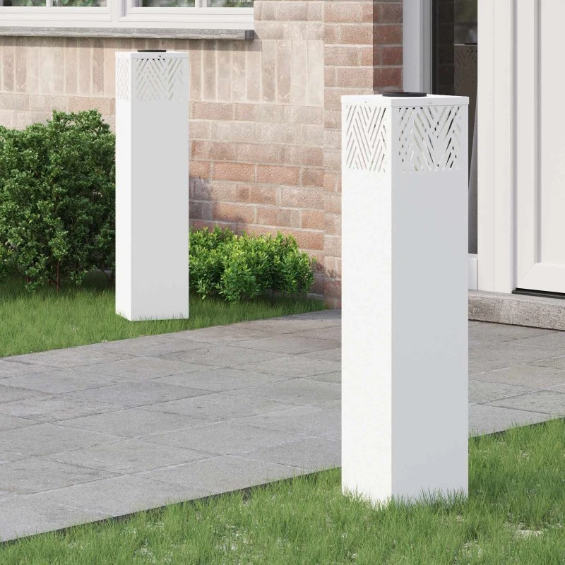 vidaXL Solar LED sti lys 2 stk Hvid Koldvalset Stål