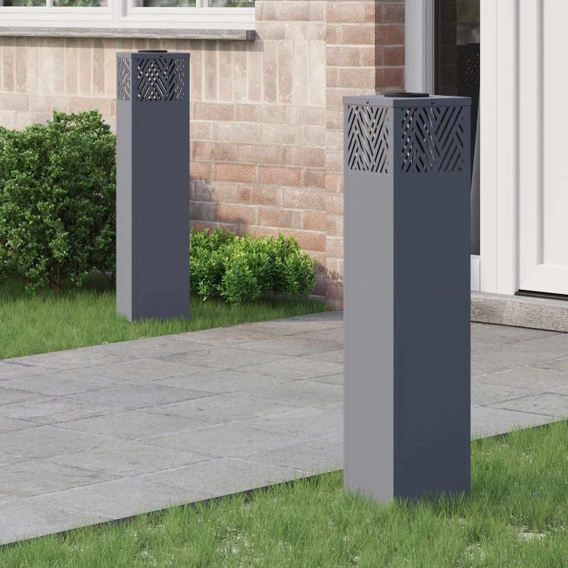 vidaXL Solar LED sti lys 2 stk Antracit Koldvalset Stål