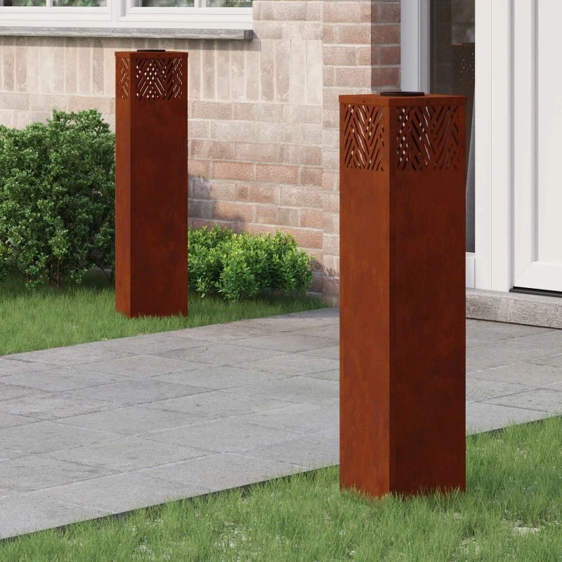 vidaXL Solar LED sti lys 2 stk Bronze Cortenstål