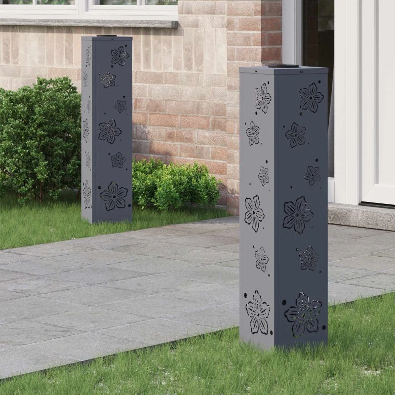 vidaXL Solar LED sti lys 2 stk, Antracit, Koldvalset Stål