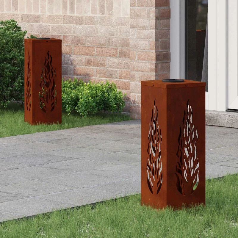 vidaXL Solar LED sti lys 2 stk Bronze Cortenstål