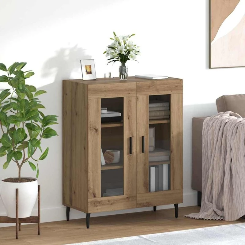 vidaXL Sideboard Artisan Egetræ 69,5 x 34 x 90 cm