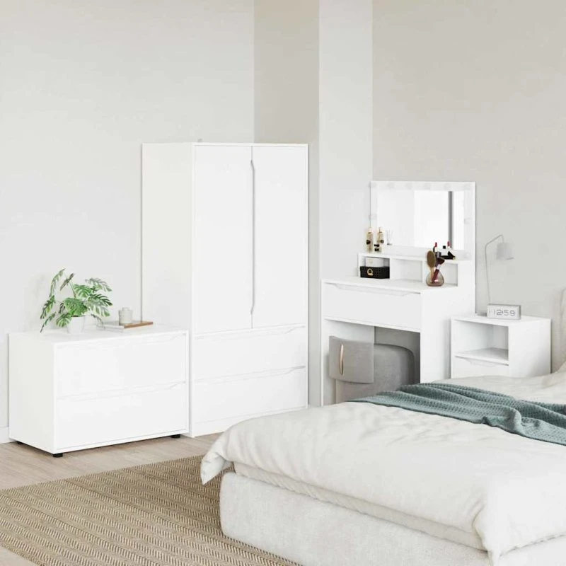 vidaXL Opbevaringsskab Hvid 80x48x57 cm Konstrueret Træ