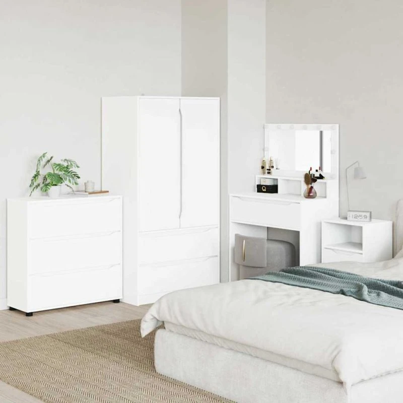 vidaXL Opbevaringsskab Høj gloss hvid 80x48x57 cm Konstrueret træ