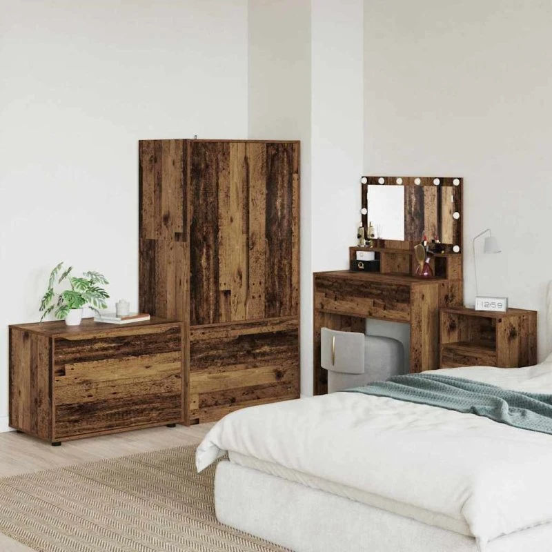 vidaXL Opbevaringsskab Gammelt Træ 80x48x57 cm