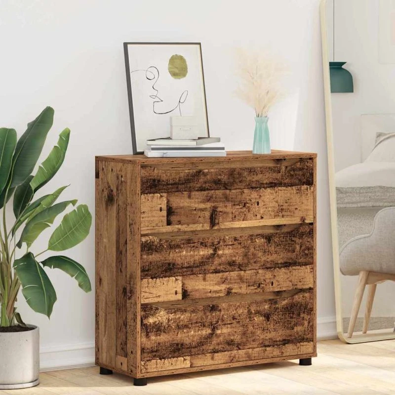 vidaXL Opbevaringsskab Gammelt Træ 80x31x81 cm