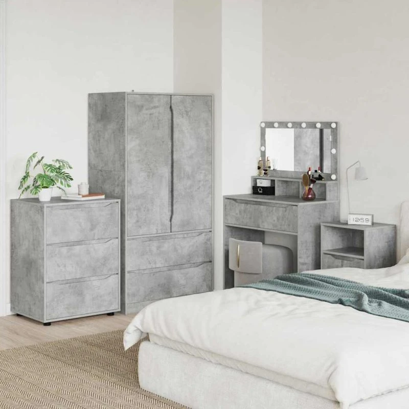 vidaXL Opbevaringsskab Beton Grå 60x48x81 cm Konstrueret Træ