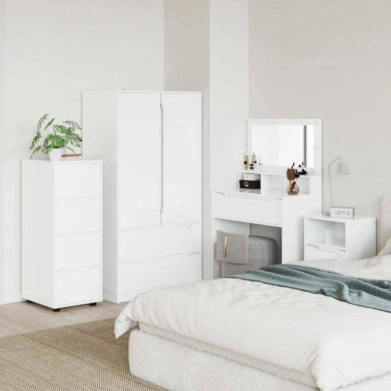 vidaXL Opbevaringsskab Høj gloss hvid 40 x 48 x 105 cm