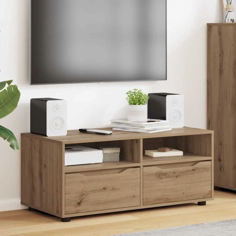 vidaXL Artisan Egetræ TV-skab 100 x 48 x 43 cm