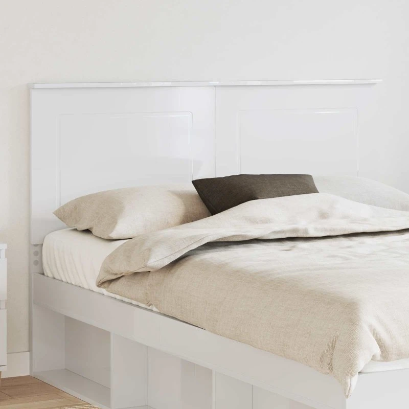 vidaXL Hovedgærde Gloss Hvid 100 cm Konstrueret Træ