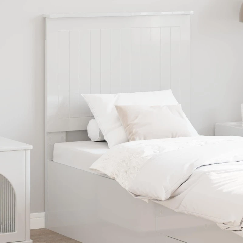 vidaXL Hovedgærde Gloss Hvid 75 cm Konstrueret Træ
