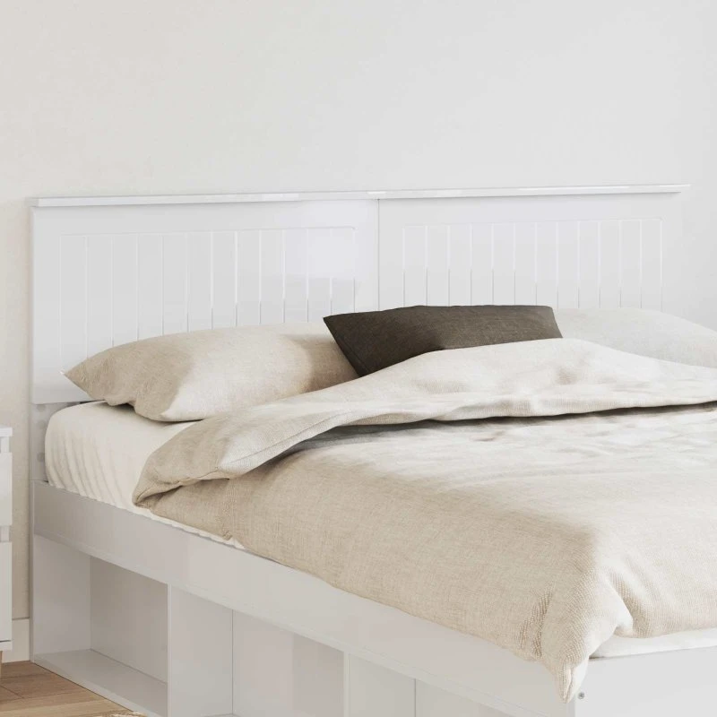 vidaXL Hovedgærde Gloss Hvid 150 cm Konstrueret Træ