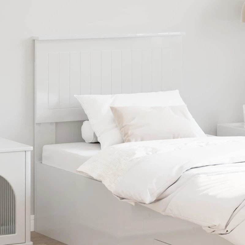 vidaXL Hovedgærde Gloss Hvid 75 cm Konstrueret Træ
