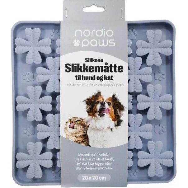 Nordic Paws Slikkemåtte Grey Flower – aktivering & slow feeder