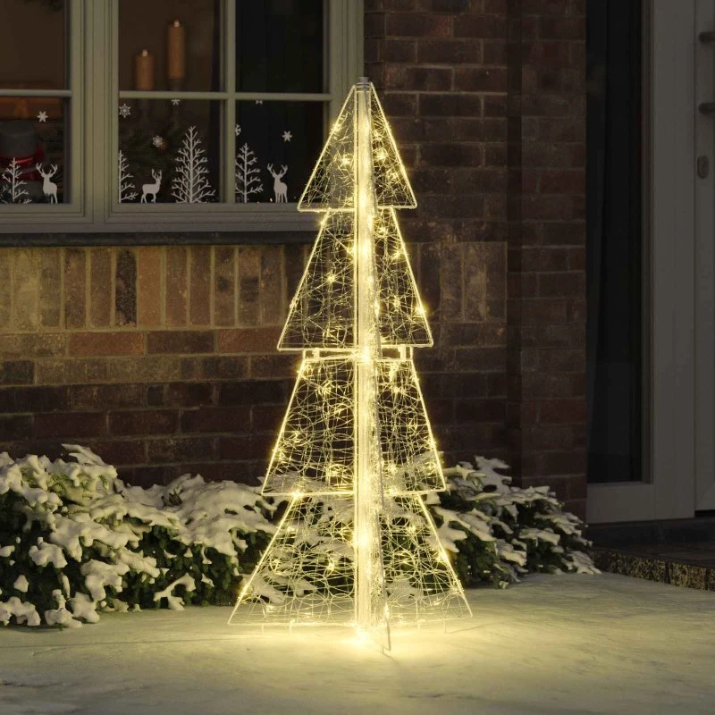 vidaXL Juletræ 120 cm med 100 LED'er, Varm Hvid Akryl