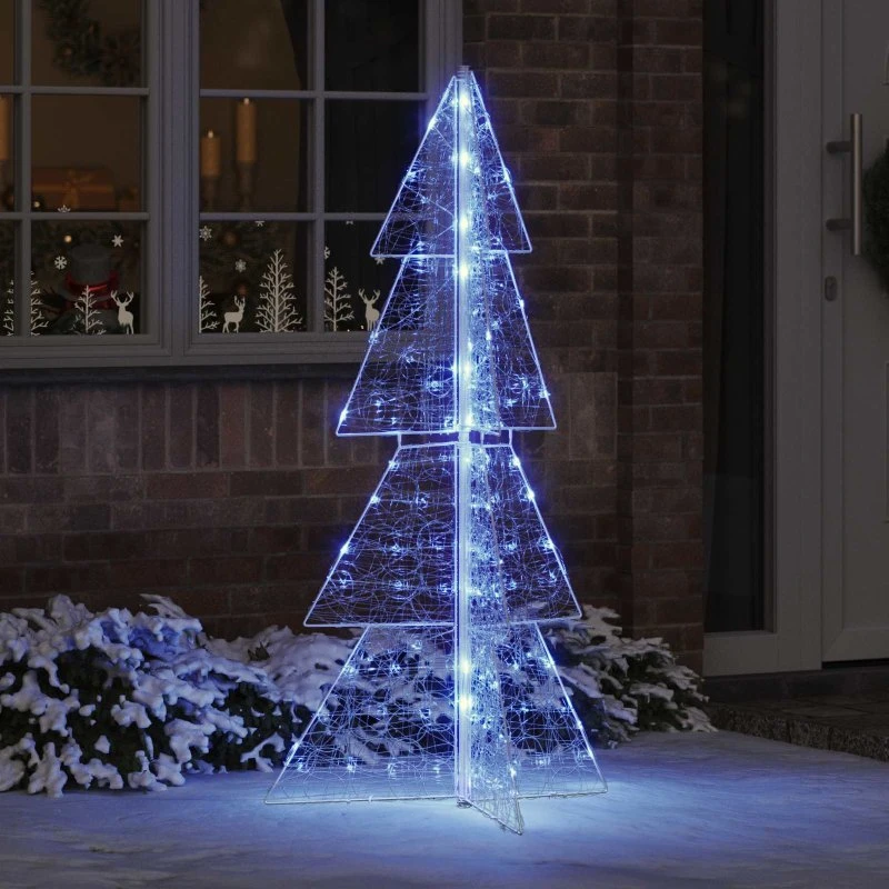 vidaXL Juletræ med 160 LED'er, Blå, 150 cm, Akryl