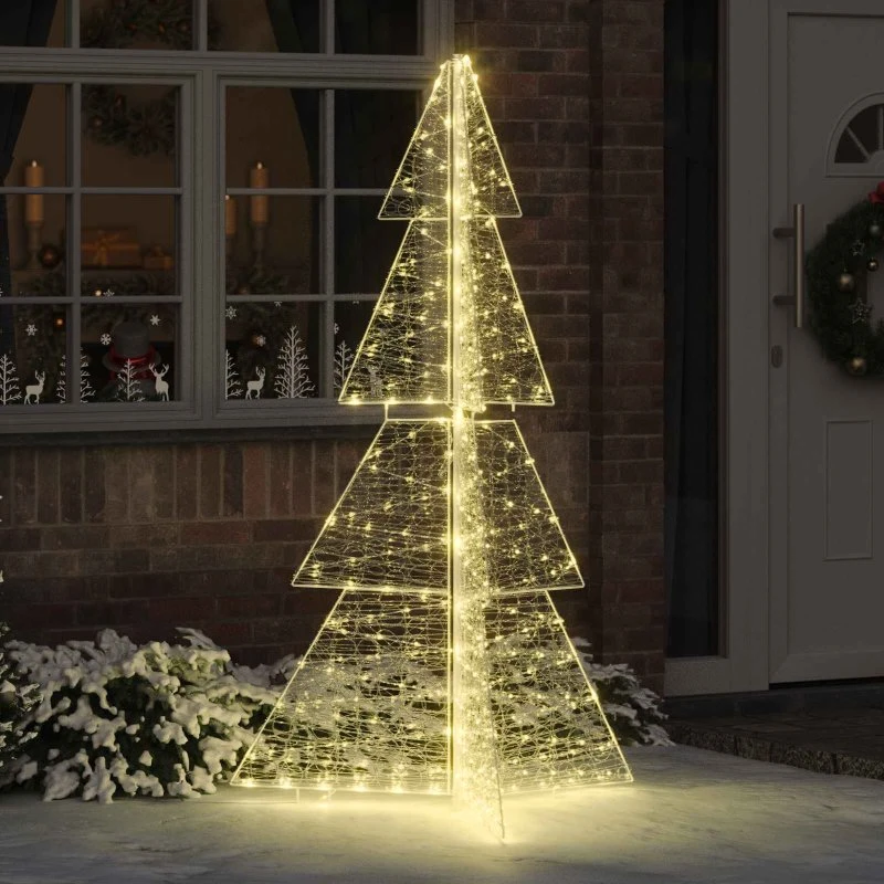 vidaXL Juletræ 180 cm, 240 LED'er, varm hvid, akryl