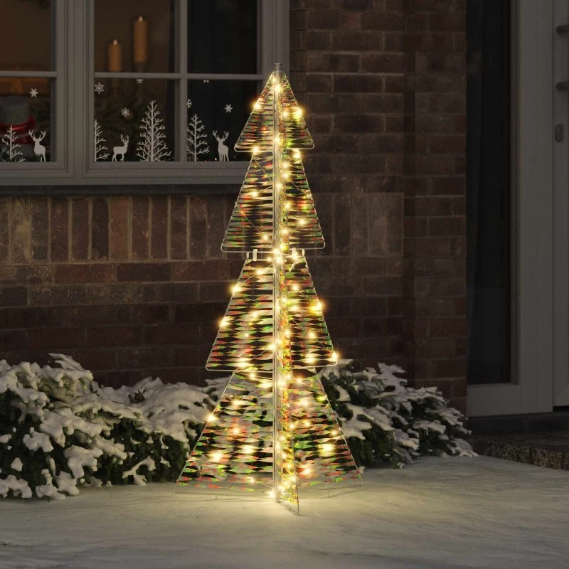 vidaXL Juletræ 120 cm med 100 LED'er, varm hvid